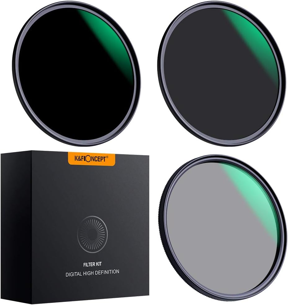 55mm Lens Filter Kit ND8 ND64 CPL Circular Polarizer Filter Set with Multi-Layer Coatings Pack of 2 W2689