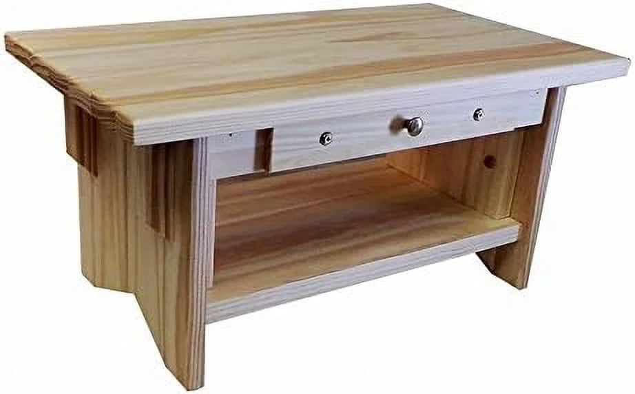 Unfinished Pine Altar Table with Display Shelf T253674