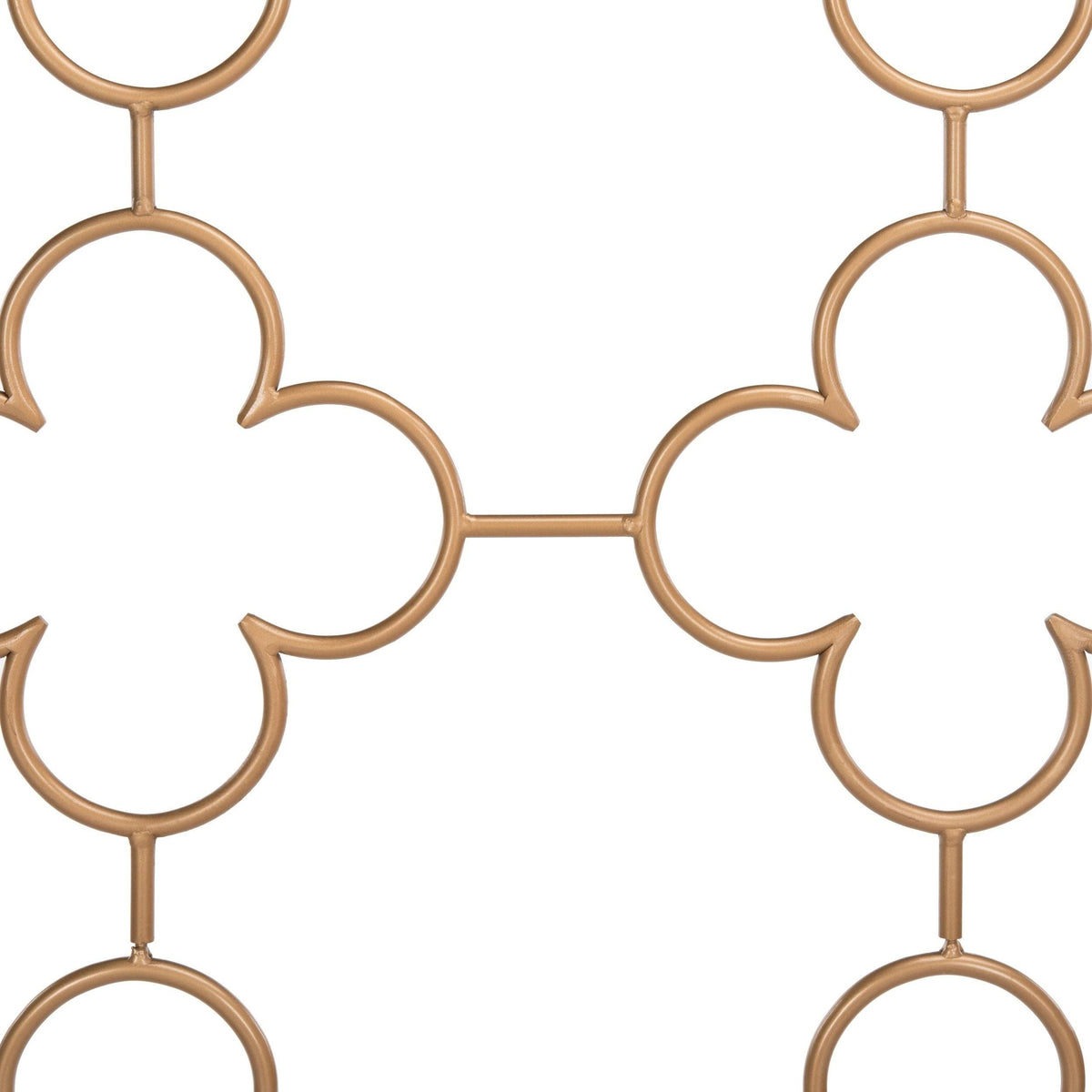 Antique Gold Lattice Metal Full Bed A251