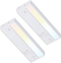 LED Under Cabinet Light, 8 Inch, 6W, Dimmable, 3 Color Selectable, White Finish, Pack of 2 M205940