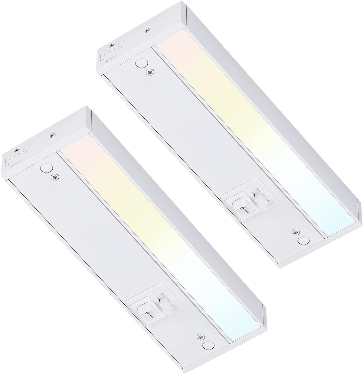 LED Under Cabinet Light, 8 Inch, 6W, Dimmable, 3 Color Selectable, White Finish, Pack of 2 M205940