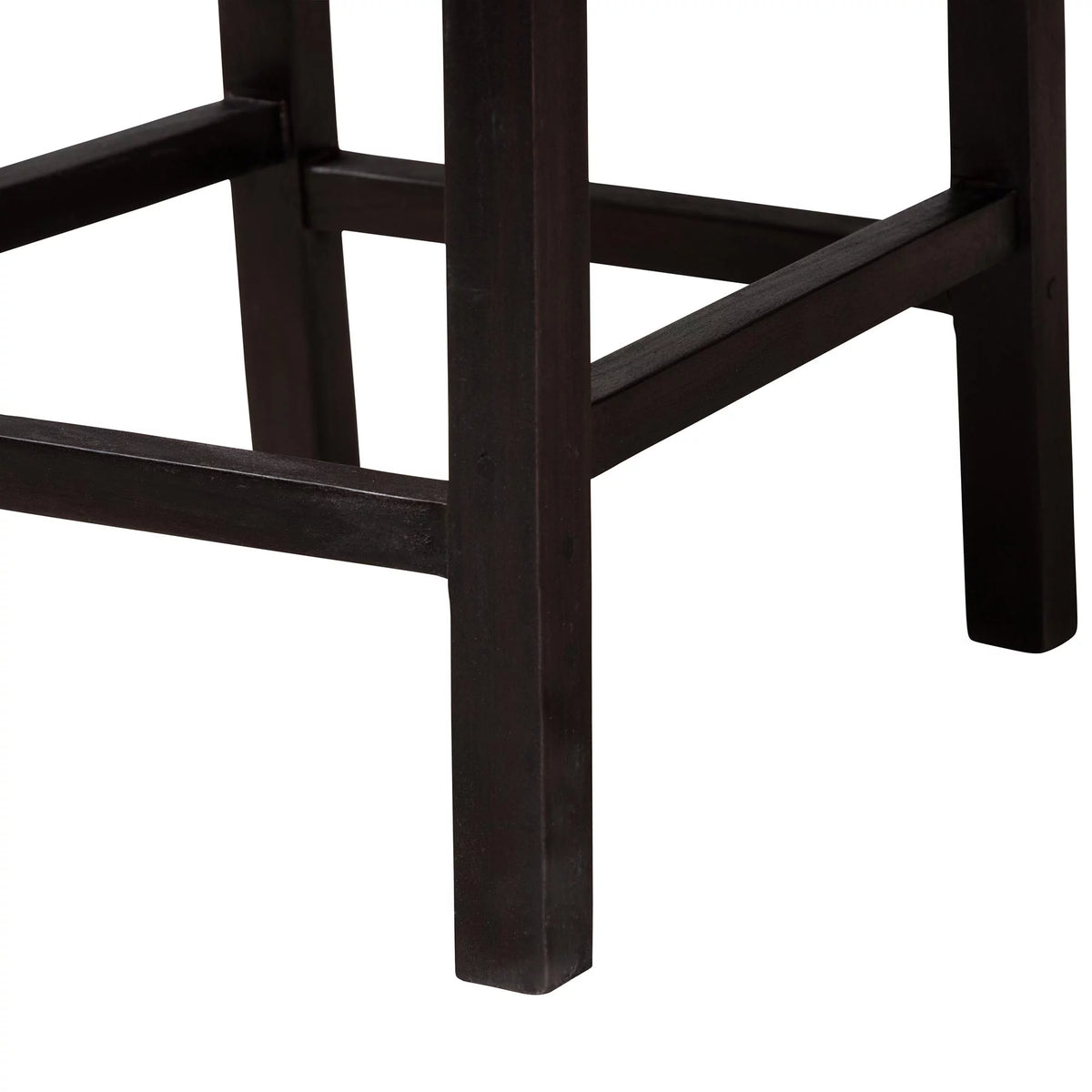 Dark Brown Mahogany Wood and Seagrass Counter Stool K4565