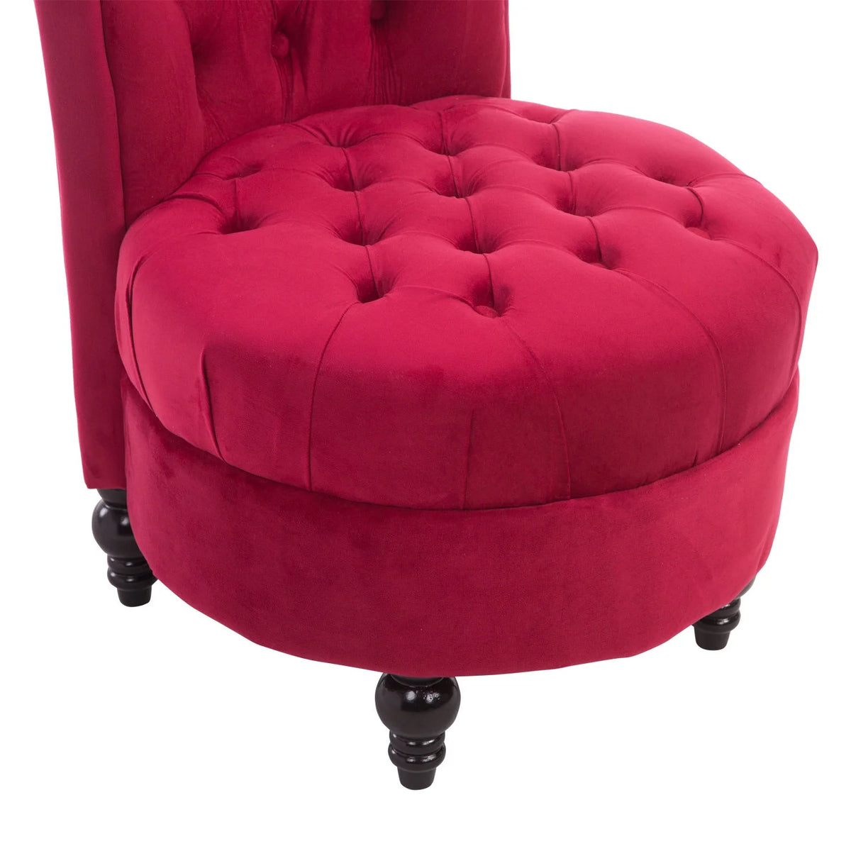 Retro High Back Armless Upholstered Tufted Accent Chair V245