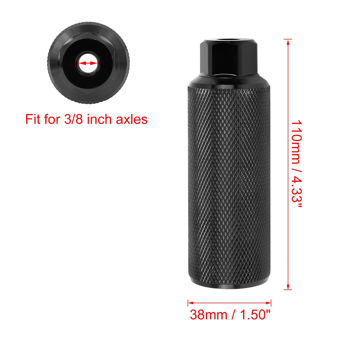Aluminum Alloy Rear Foot Pegs Footrests for Bicycle 3/8 Inch Black U19490