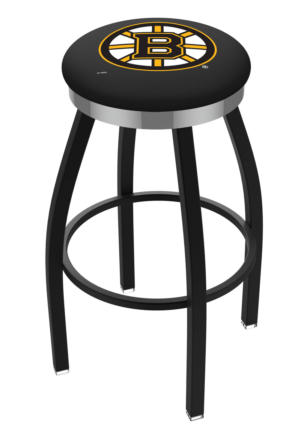 Black Wrinkle Swivel Bar Stool with Chrome Accent Ring X686022