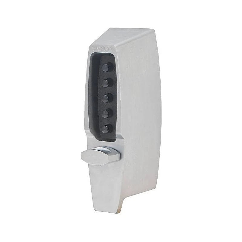 Mechanical Pushbutton Auxiliary Lock with Thumbturn Deadbolt Satin Chrome C46123
