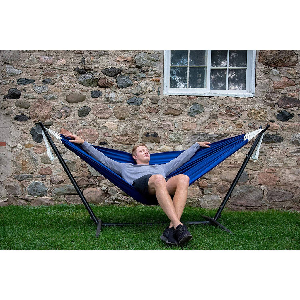 Royal Blue Polyester Hammock with Stand Z17342