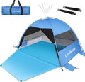 Blue Beach Tent with Extended Floor and 3 Mesh Roll Up Windows U290921