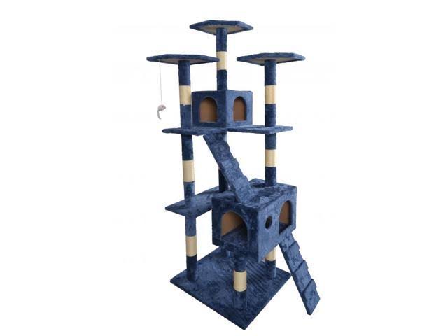 Navy Cat Tree Scratcher Play House Condo Furniture A1132