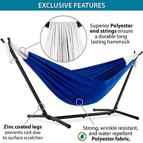 Royal Blue Polyester Hammock with Stand Z17342