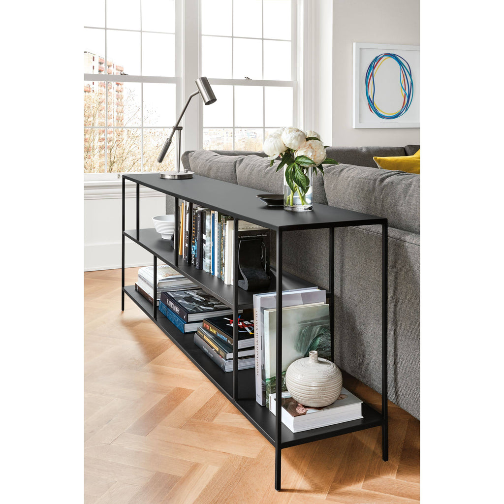 White Console Bookcase 15d 72w 29h Y7895