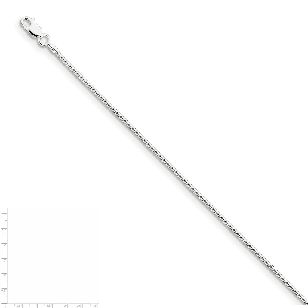 Sterling Silver 1.6mm Round Snake Chain D7781