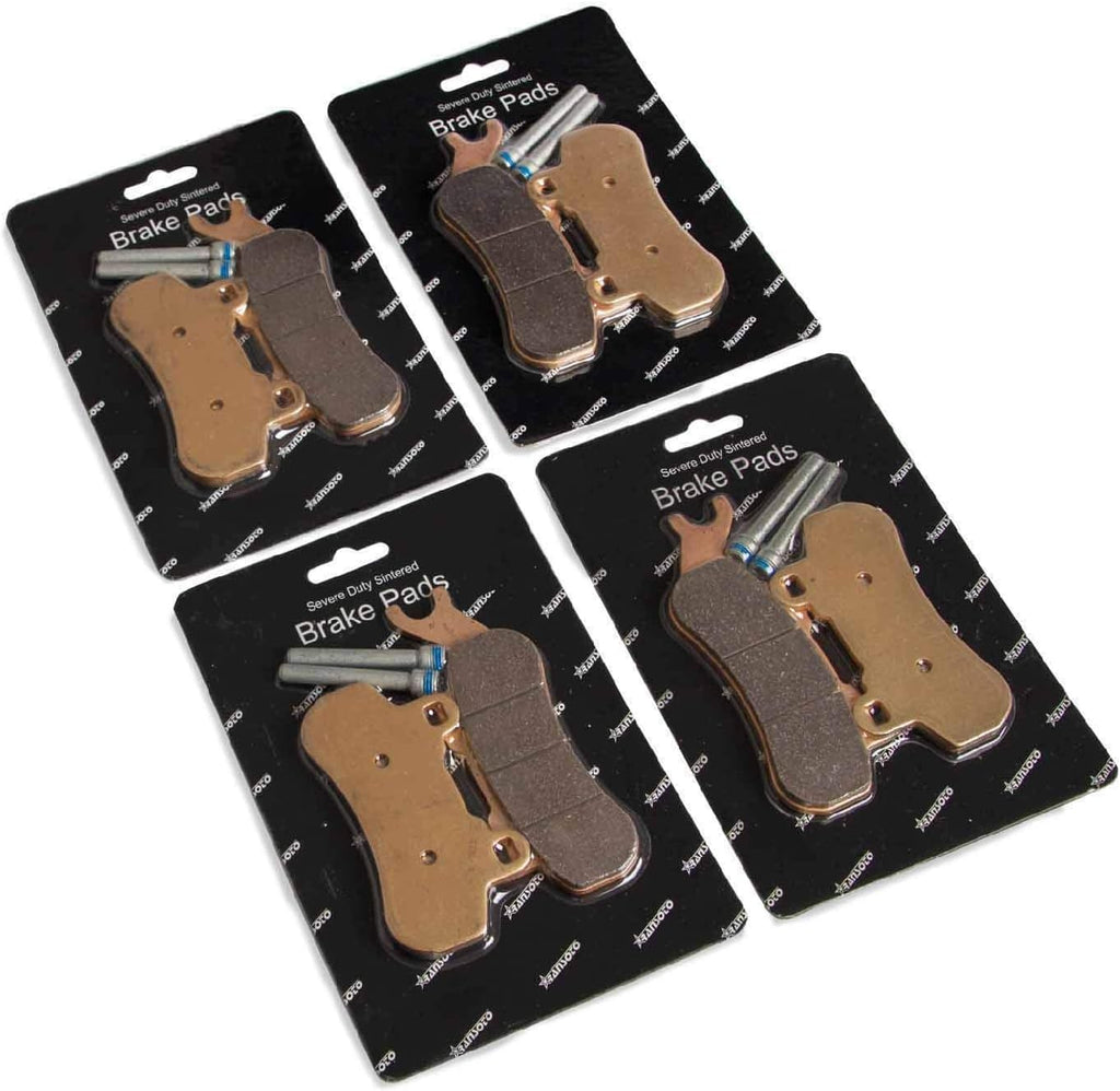 4 Sets Front and Rear Brake Pads Compatible with Can-Am Maverick X3 4x4 XRS, Sintered Metal Brake Pads I956063