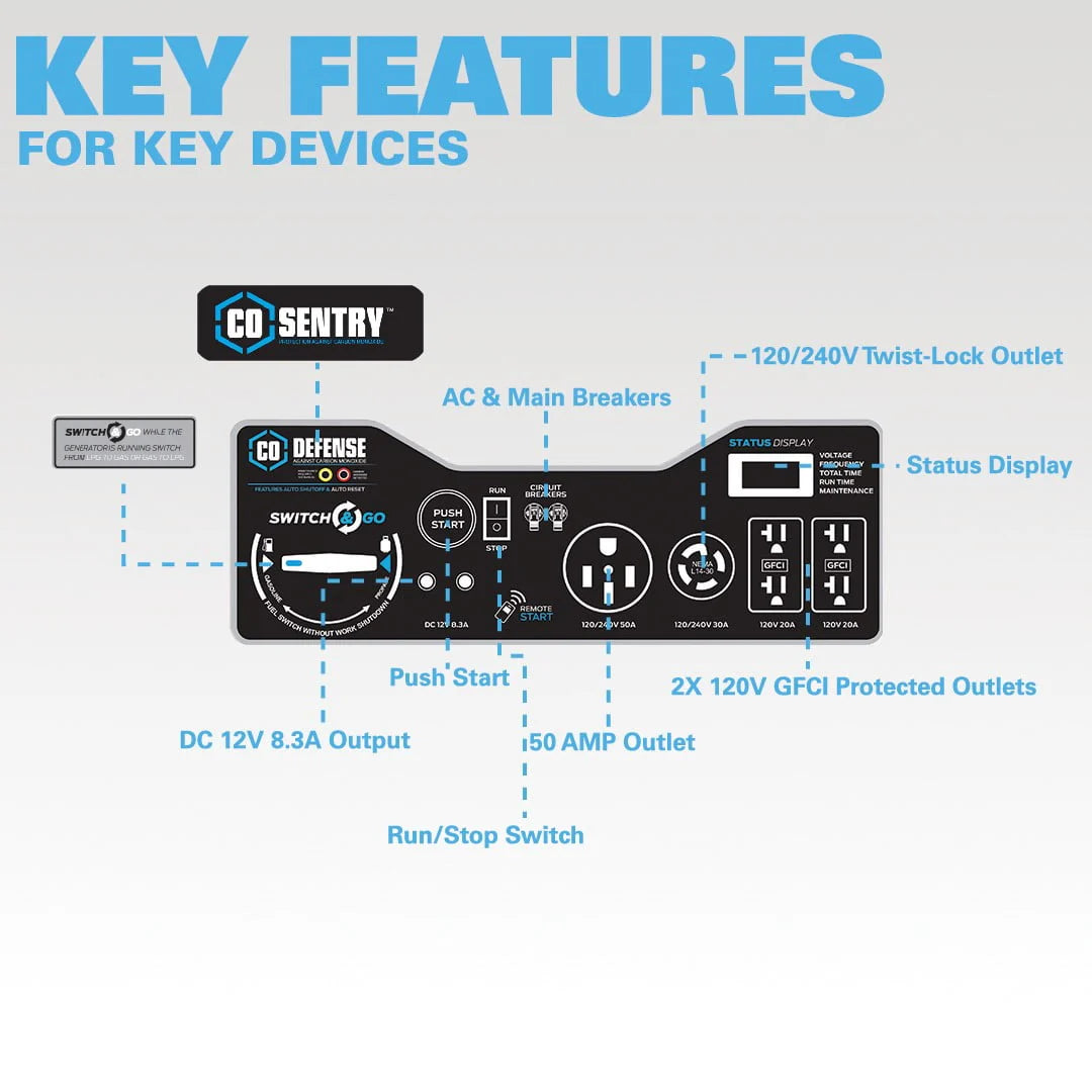 10,000 Watt Dual Fuel Portable Generator with Remote Start S1272