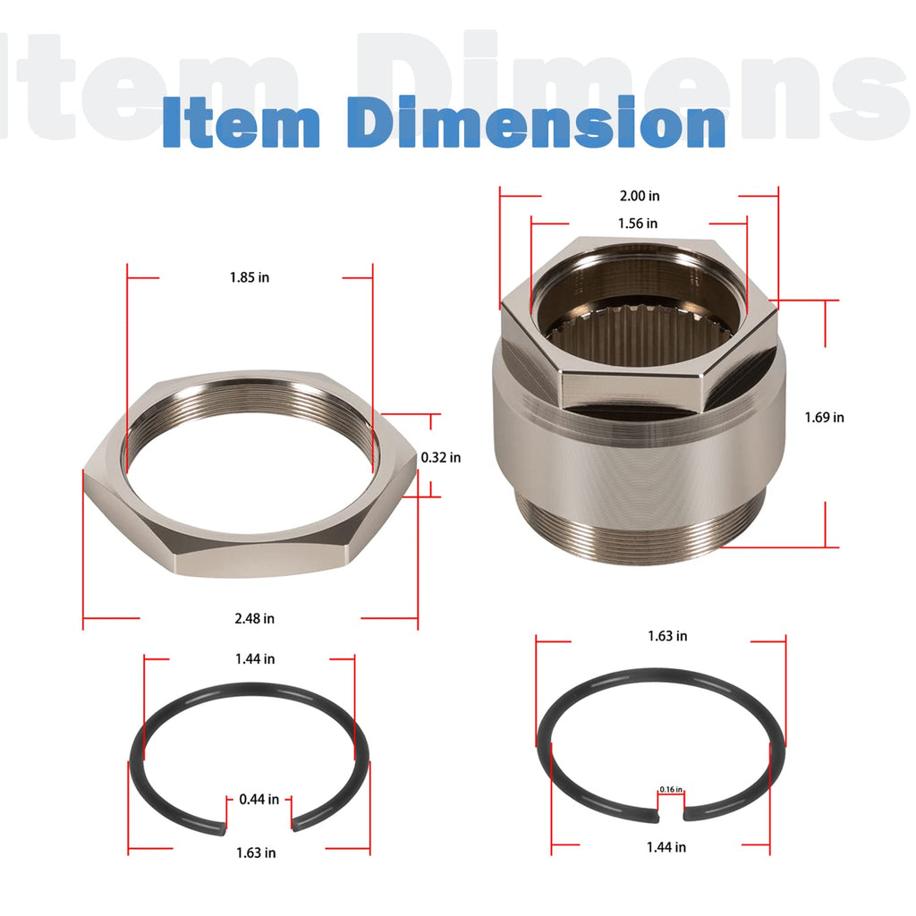 Rear Axle Lock nut Assembly with Jam Sleeve nut and Clips Pack of 2 C58451