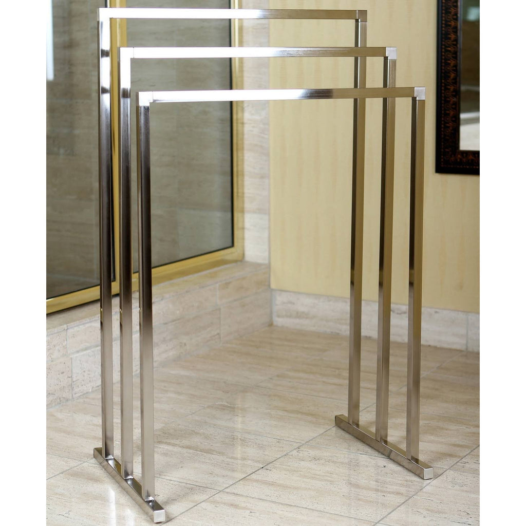 Satin Nickel 3-Tier Iron Towel Rack U3039