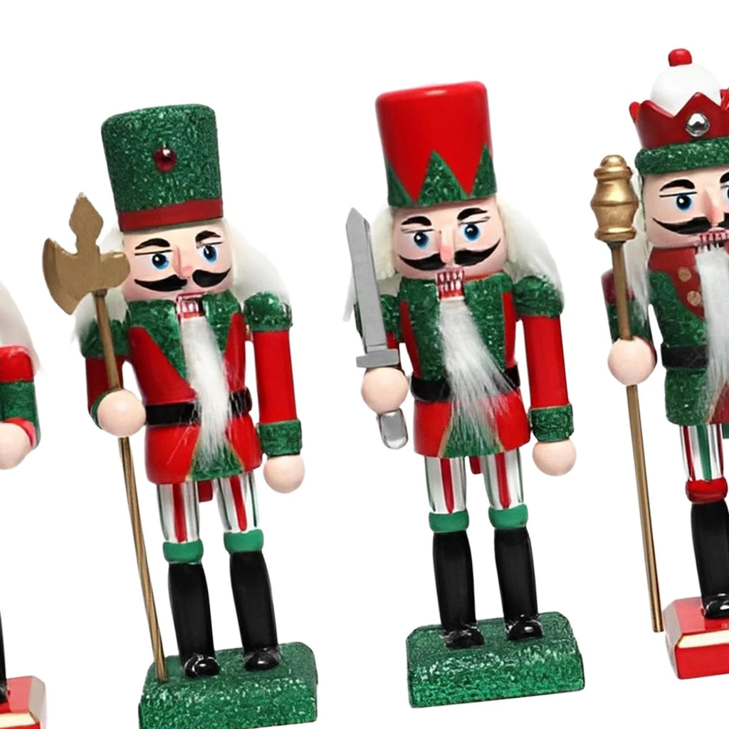 18cm 4 Pieces Wooden Nutcracker Soldier Table Decoration D301
