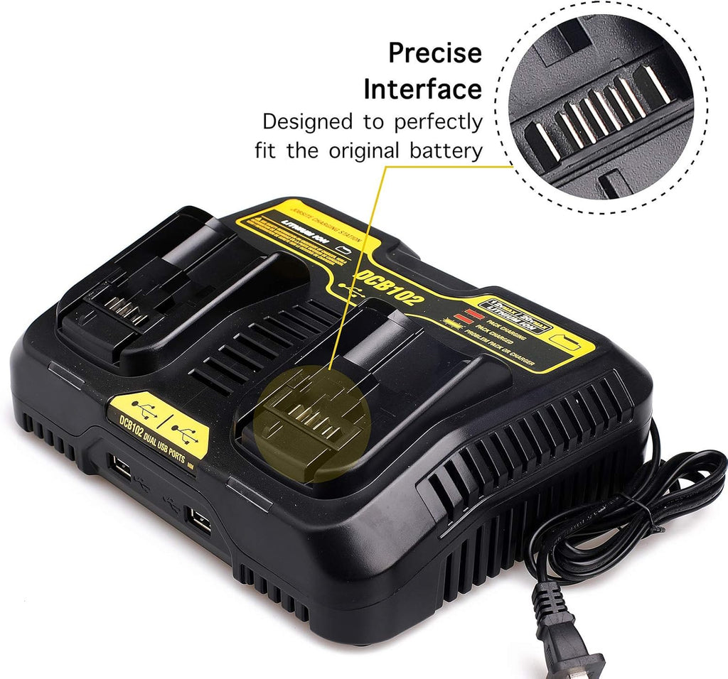 Dual Charger Replacement with 2 USB Ports, Pack of 2 Z422383