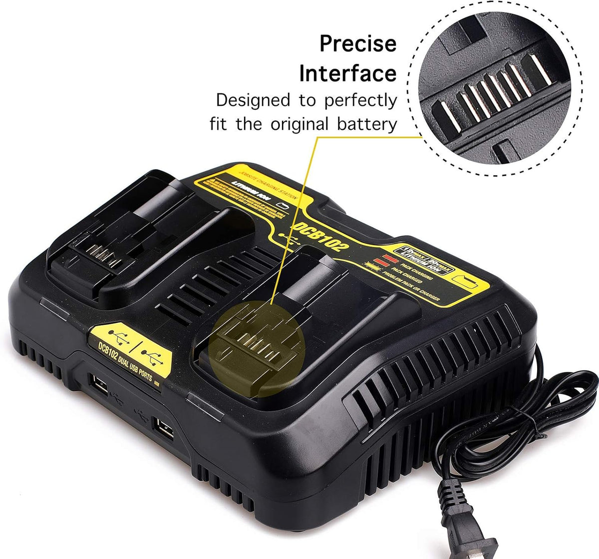 Dual Charger Replacement with 2 USB Ports, Pack of 2 Z422383