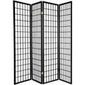 4 Panel Room Divider, 71" Tall, Black E77477