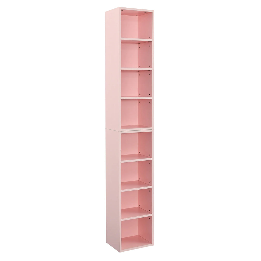 8-Tier Tall Narrow Bookcase with Adjustable Shelves U738344