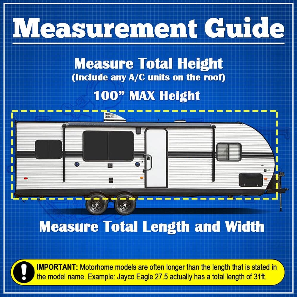 Gray RV Cover for 22'-24' Travel Trailer Camper W982930