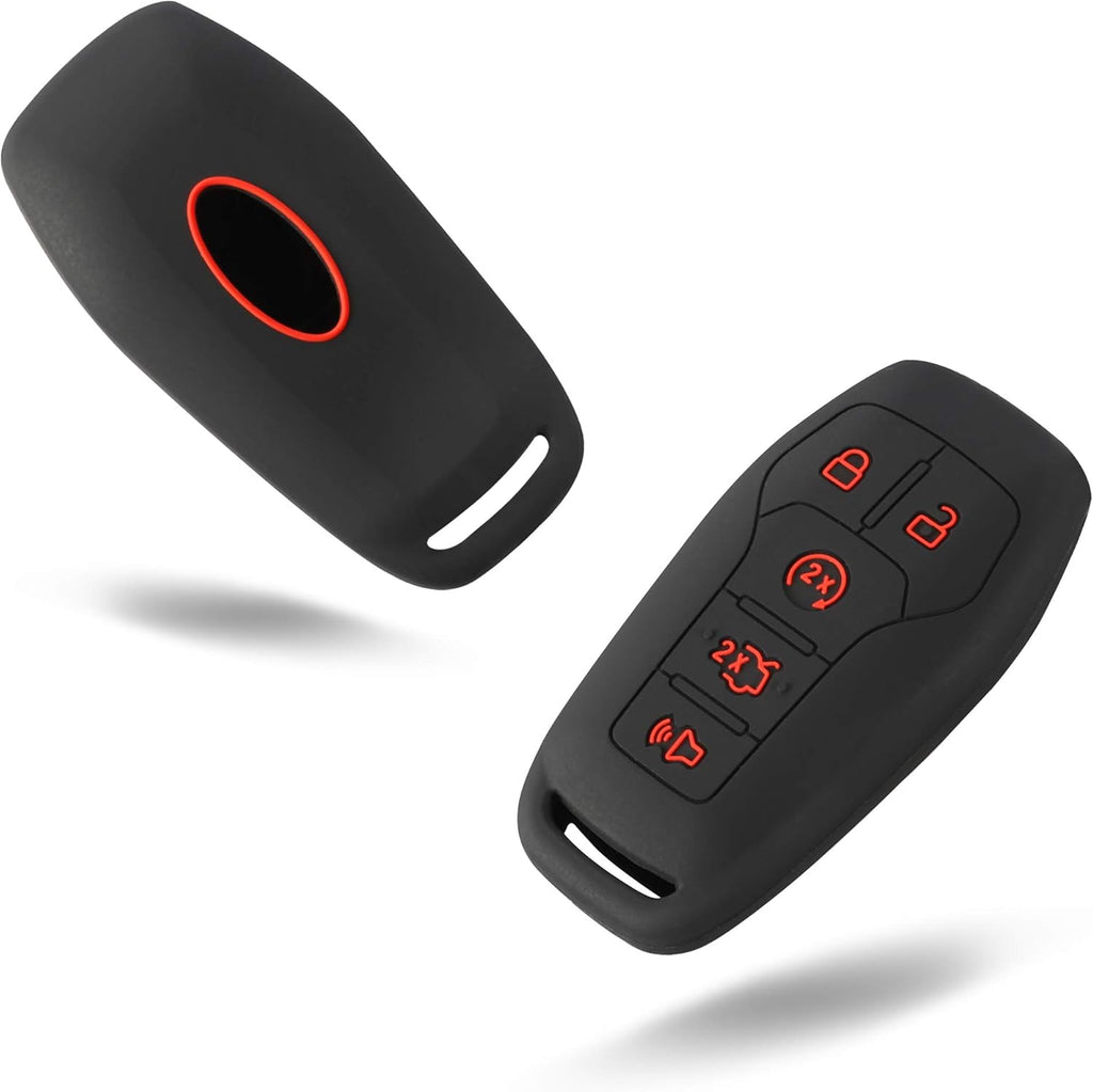 2Pcs Silicone Smart Key Fobs Remote Covers Case (Black) A35345