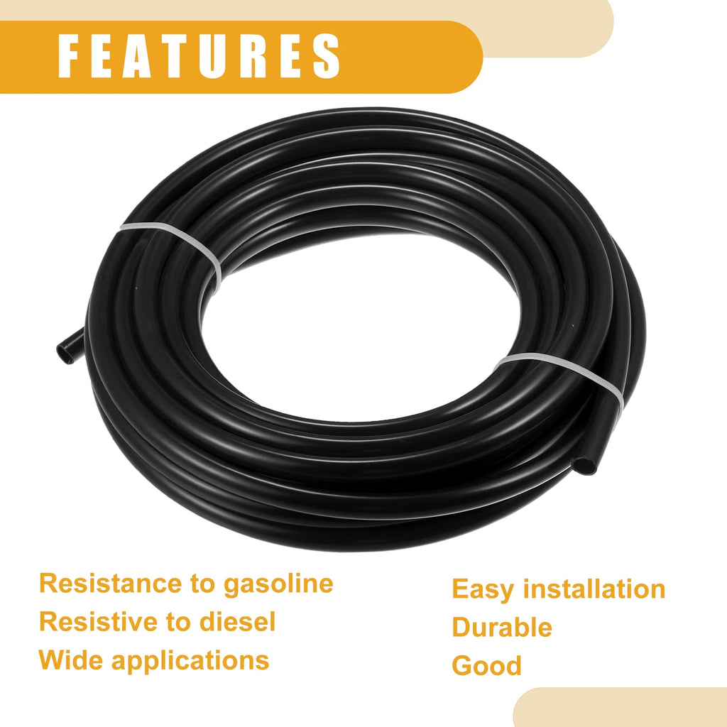 32.8ft 10mm ID Black Nylon Fuel Line Hose R3622