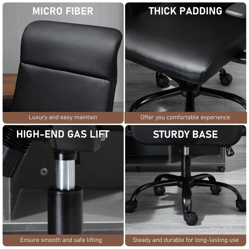 Faux Leather High-Back Office Chair with Adjustable Height, Metal Legs C4567