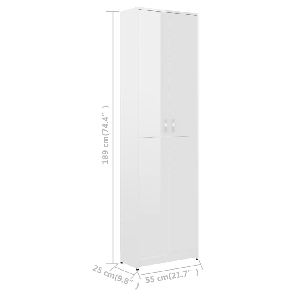 High Gloss White Hallway Wardrobe Chipboard G9953