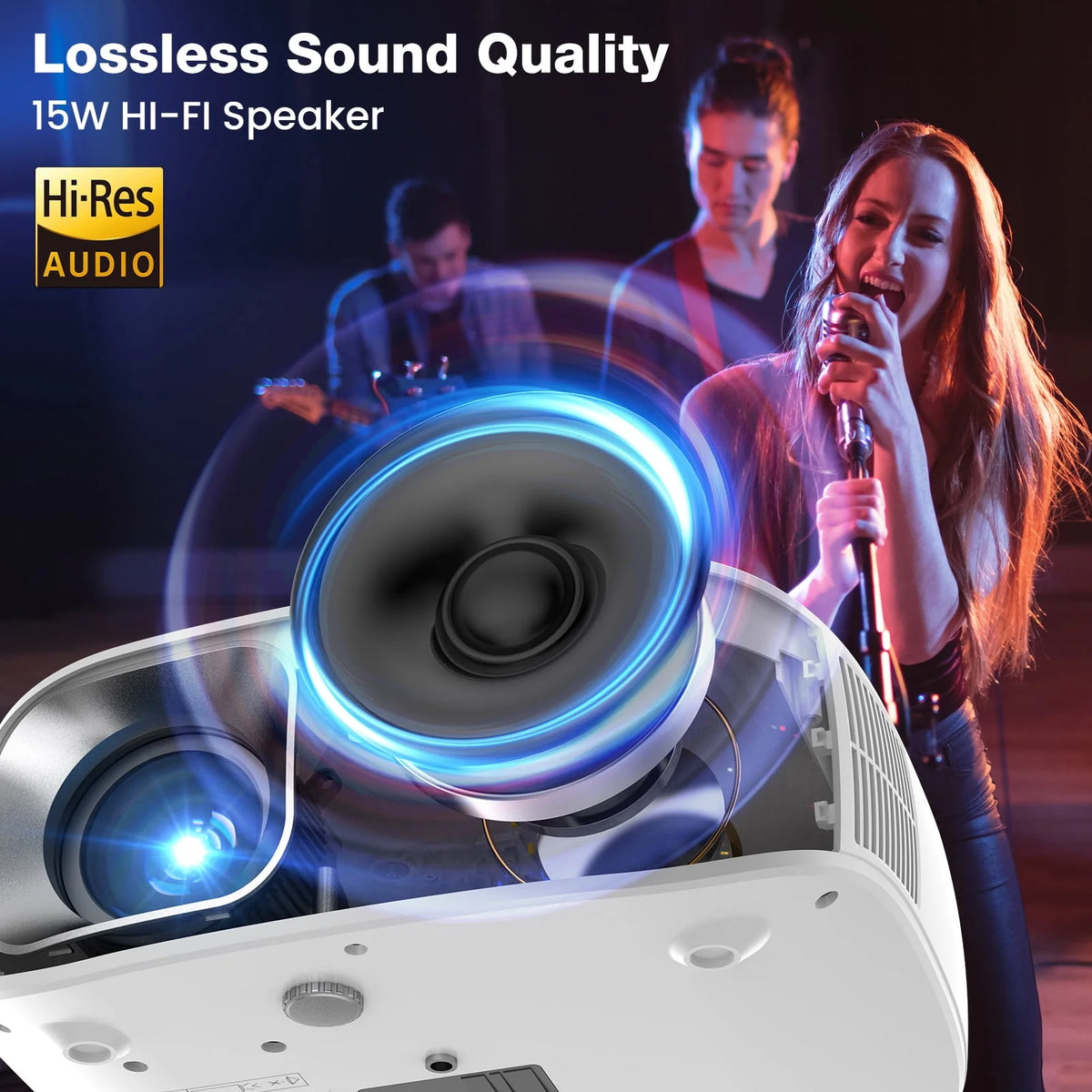 Portable Mini Projector with Wifi Bluetooth Speaker F52637