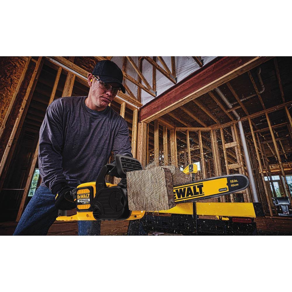 16 in. 60V Max Cordless Brushless Chainsaw with 3.0Ah Battery & Charger with Handheld Blower B1838