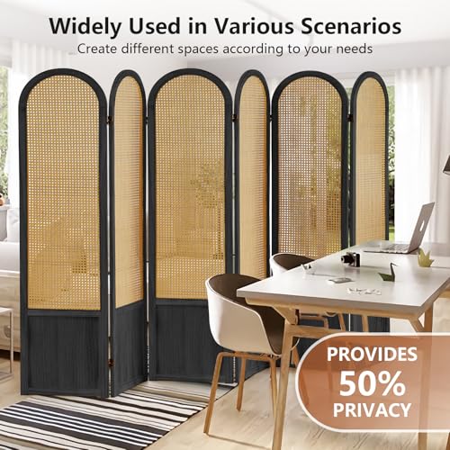 4 Panel Folding Rattan Room Divider E4159