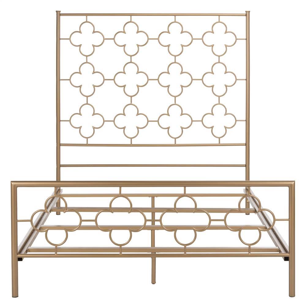 Antique Gold Lattice Metal Full Bed A251