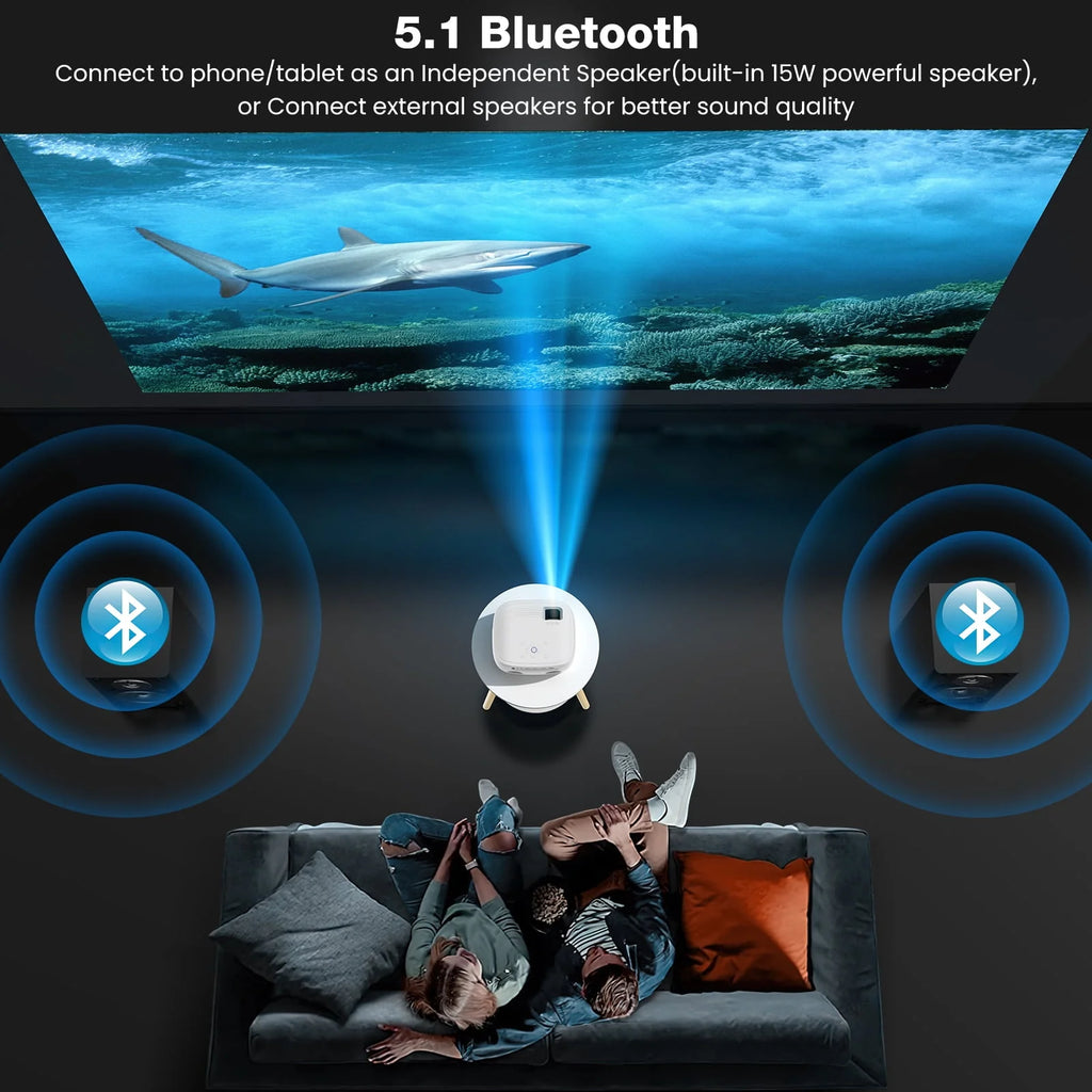 Portable Mini Projector with Wifi Bluetooth Speaker F52637