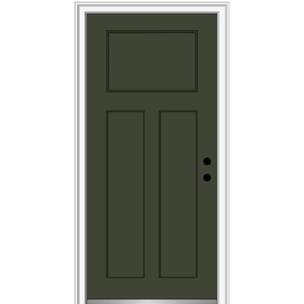 36 in. x 80 in. Left-Hand Inswing Painted Fiberglass Prehung Front Door X313897