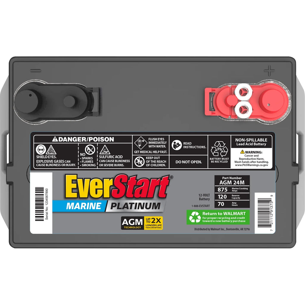 AGM Marine and RV Deep Cycle Battery Group Size 24M, 12 Volt 875 MCA Y911140