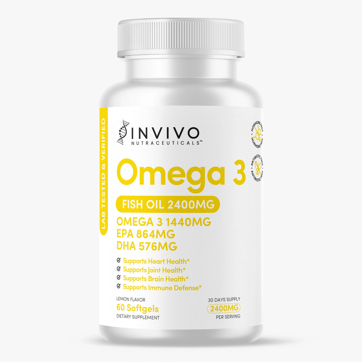 Omega 3 Fish Oil Supplements 60 Soft gels 2400 mg G312