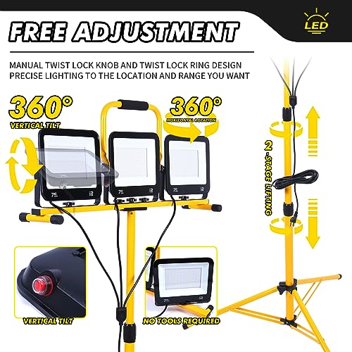 21000 Lumen LED Work Light with Adjustable Tripod Stand O6220