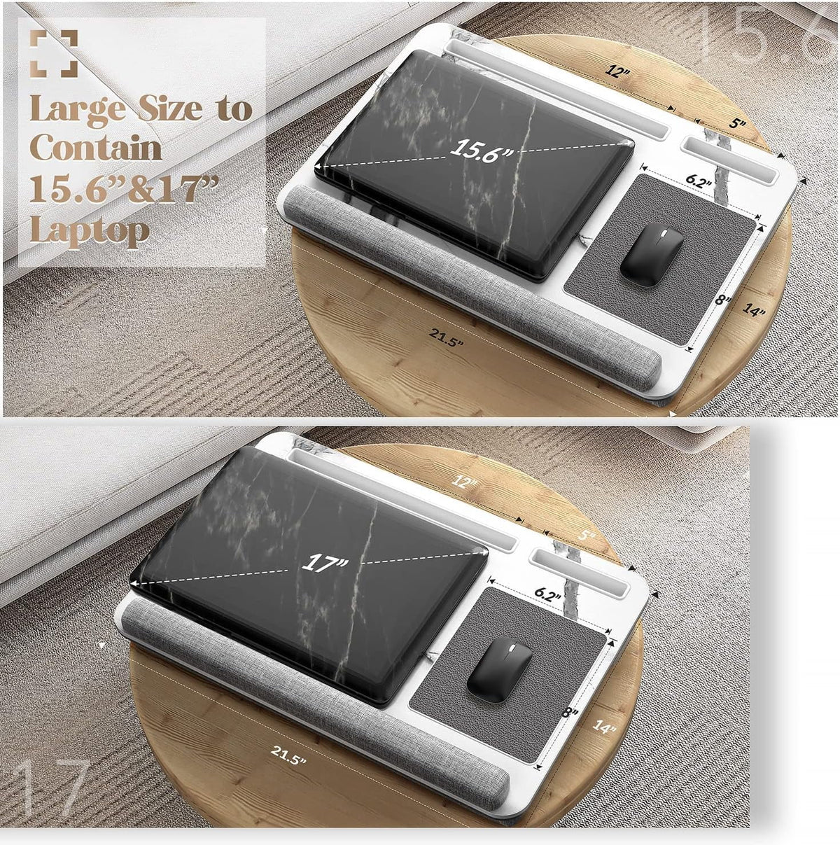 Foldable Lap Desk with Mouse Pad and Storage Drawer, Fits Up to 17" Laptop G9305
