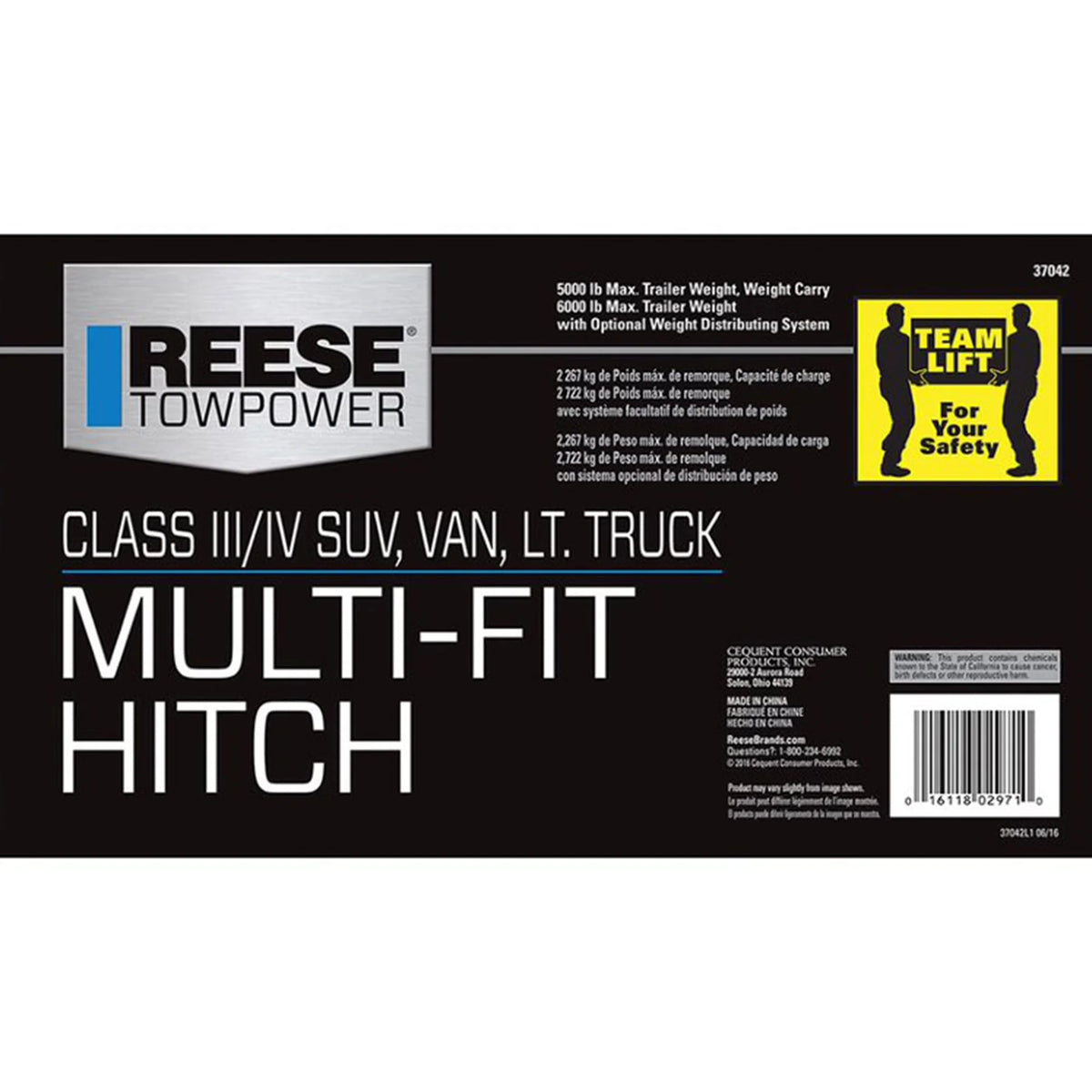 Class III Trailer Tow Hitch with 2 In Receiver Tube M954