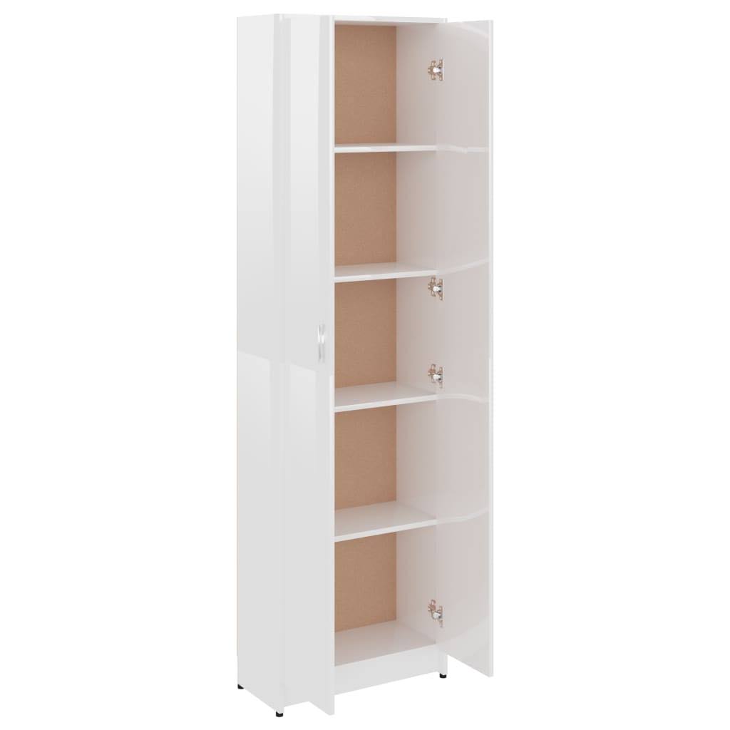 High Gloss White Hallway Wardrobe Chipboard G9953