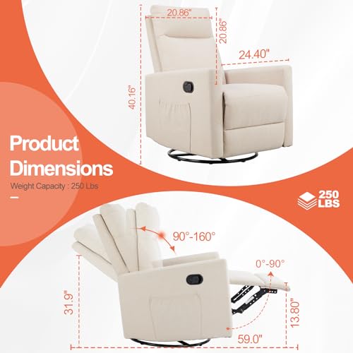 Light Grey Massage Recliner Chair with Lumbar Support S1757