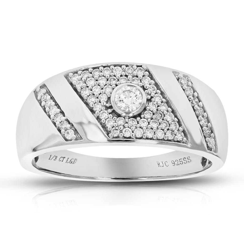 1/3 CTTW Lab Grown Diamond Wedding Band .925 Sterling Silver Size 7 L3732