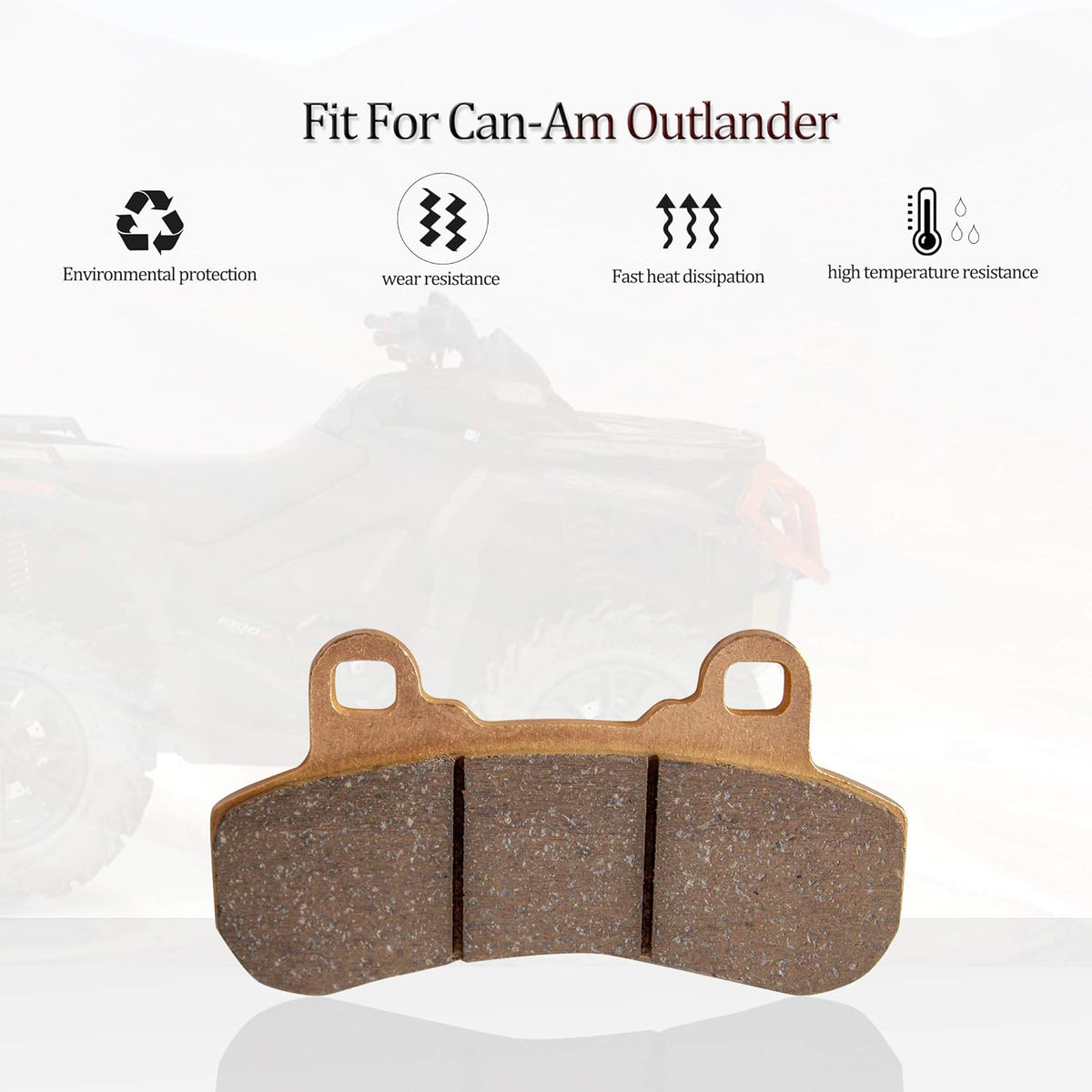 4 Sets Front and Rear Brake Pads Compatible with Can-Am Maverick X3 4x4 XRS, Sintered Metal Brake Pads I956063