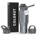 36 oz Insulated Metal Water Bottle with 3 Lids A331