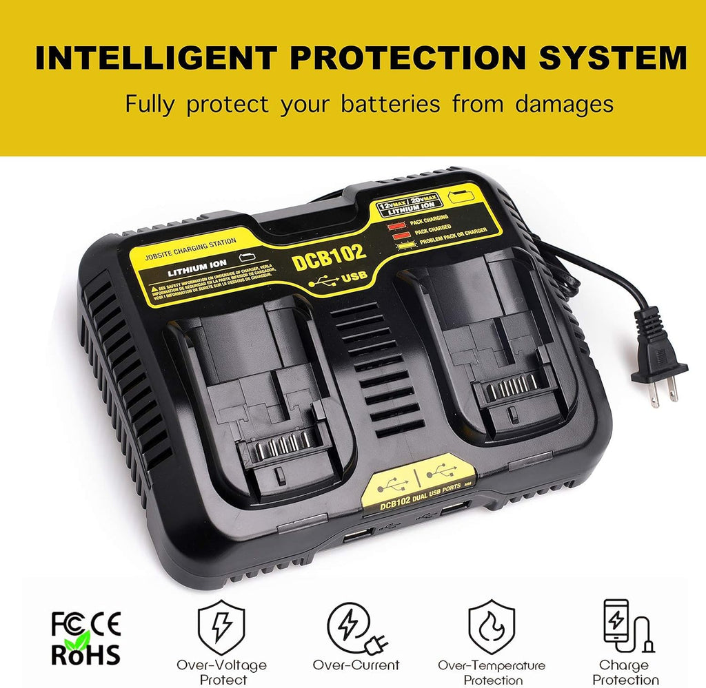 Dual Charger Replacement with 2 USB Ports, Pack of 2 Z422383