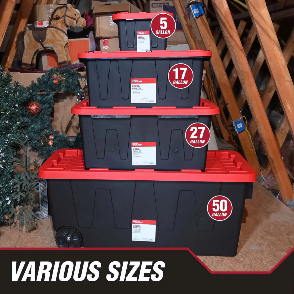 27 Gallon Snap Lid Plastic Storage Bin X89620