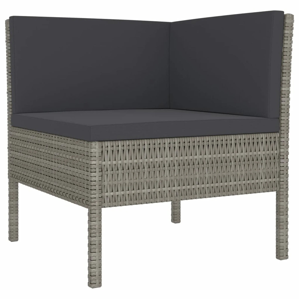 3 Piece Poly Rattan Outdoor Sectional Sofa Set with Cushions Steel Frame W660286
