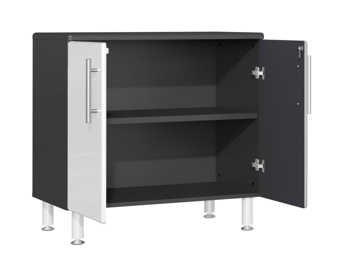 White Metallic Oversized 2-Door Base Cabinet P56121